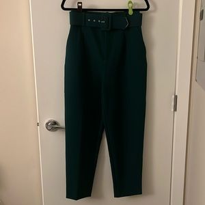 Zara Trousers Size Small. Green with Belt.